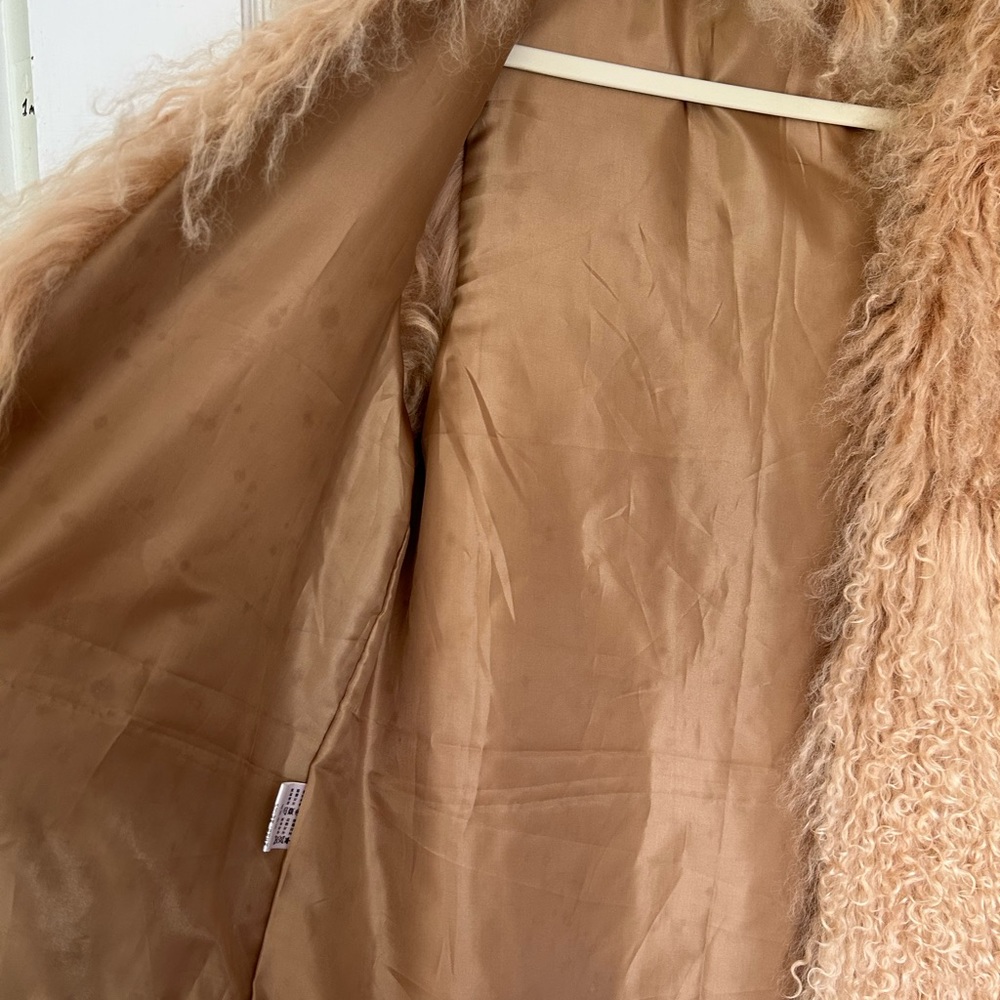 Oversized Mongolian Lamb Wool vest. Size 6.